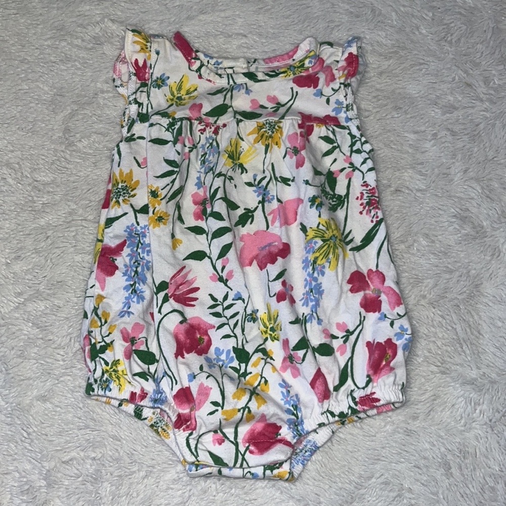 old navy floral 0-3 month bodysuit romper